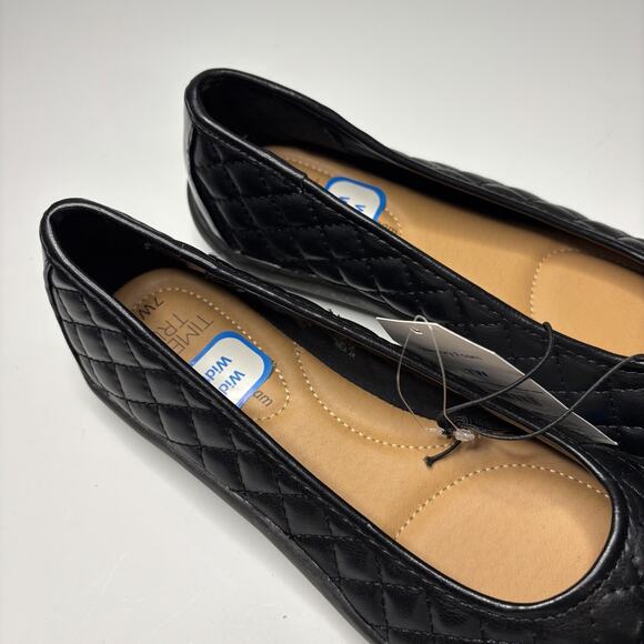 Time And Tru Quilted Ballet Memory Foam Slip On Shoes Women's Black Size 7 - Picture 7 of 9